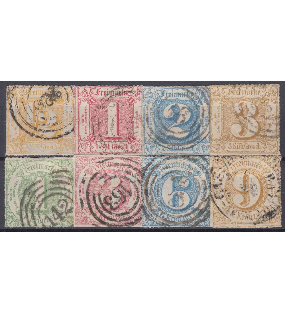 Thurn und Taxis Nr. 37-44 gestempelt