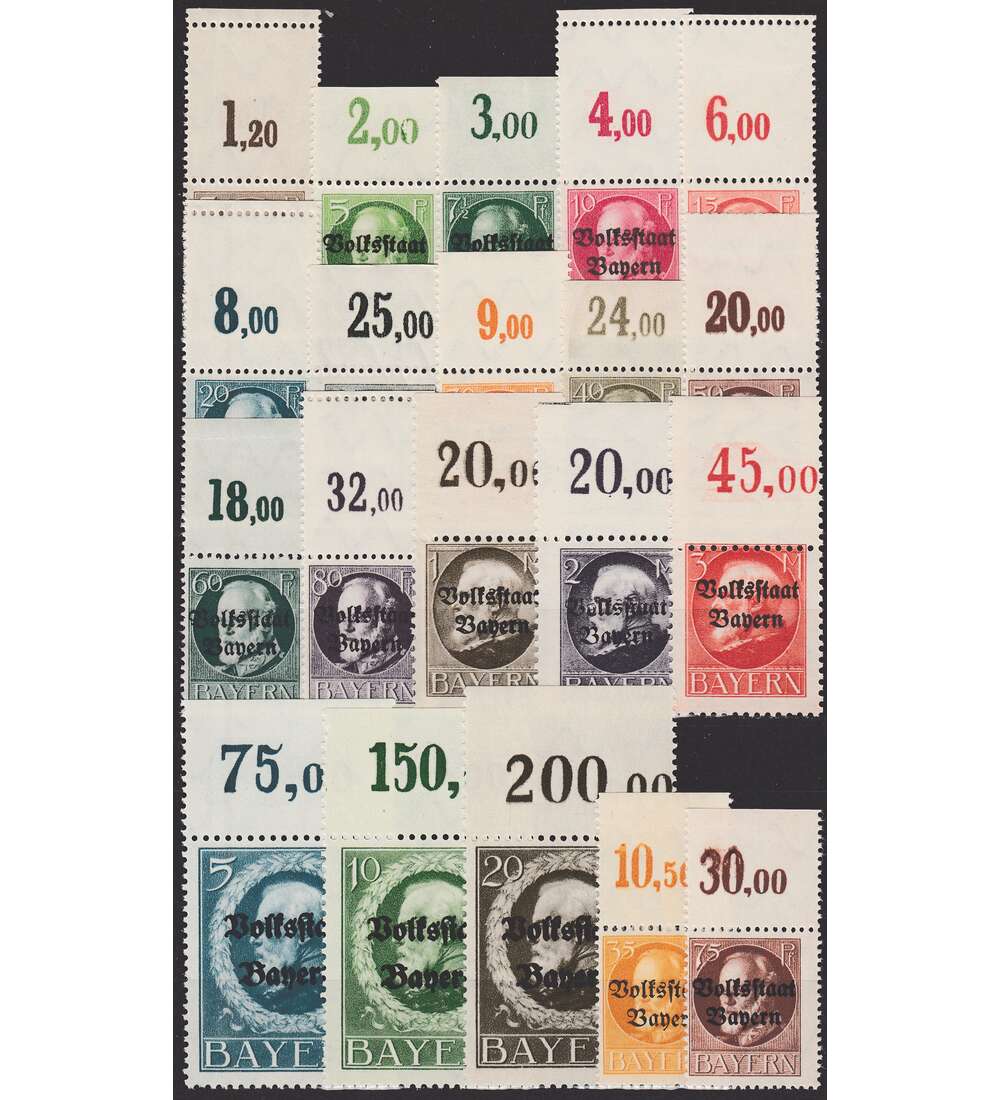 Bayern Nr. 116-135A postfrisch ** Oberrandsatz