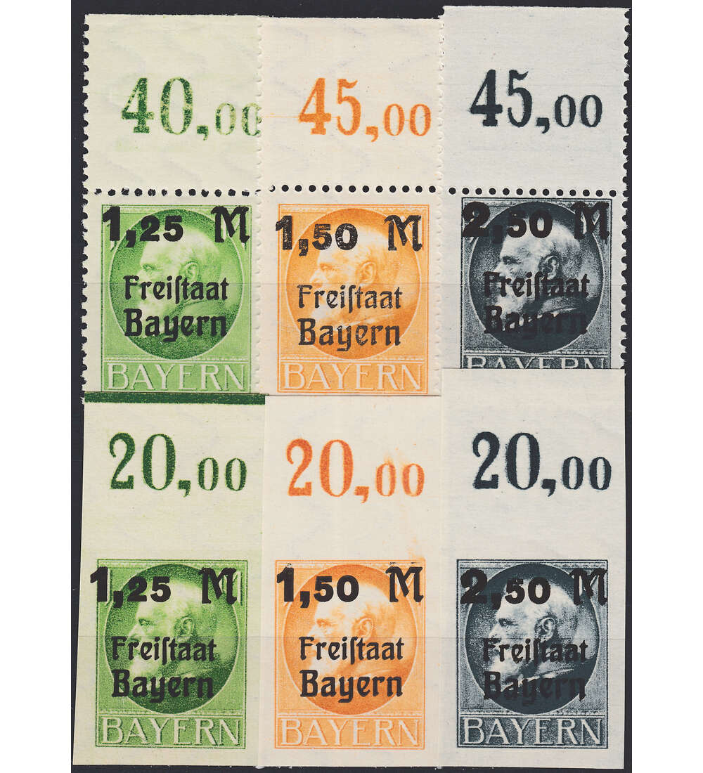 Bayern Nr. 174-176A+B postfrisch ** Oberrandsatz