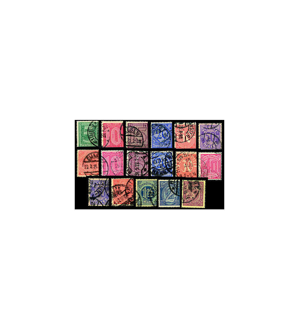 Deutsches Reich Dienstmarken gestempelt Nr. 16-22,24-33