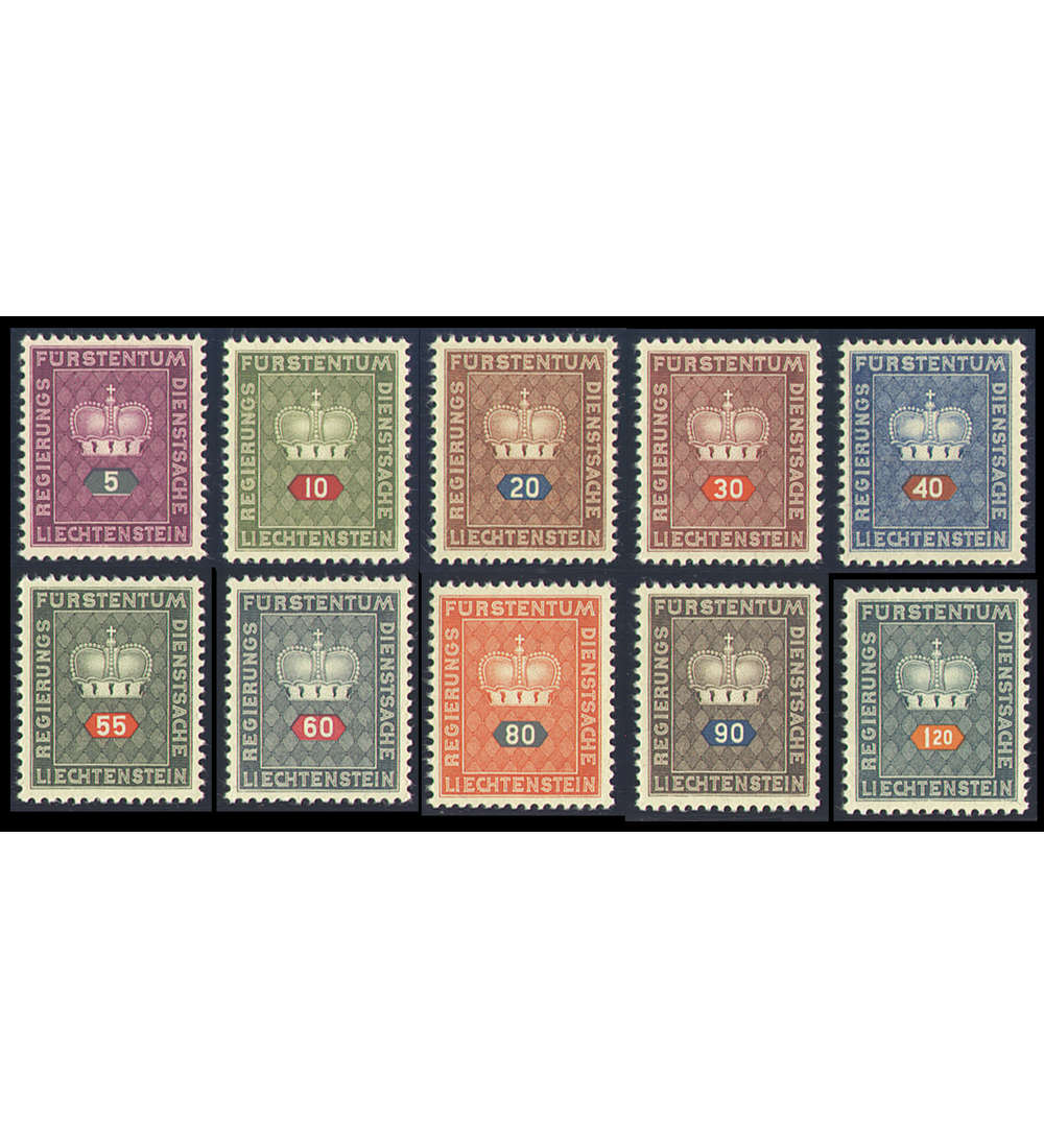Liechtenstein Nr. D 35-44 postfrisch ** Dienstmarken 1950