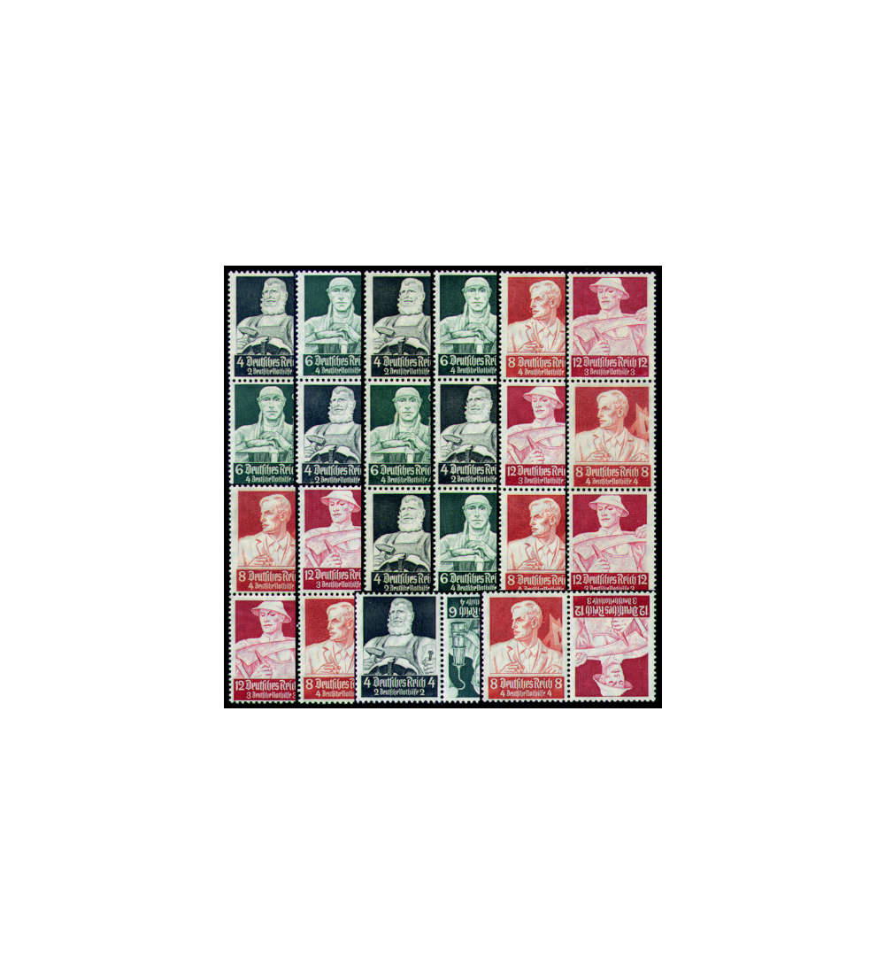 Deutsches Reich Zusammendrucke S219-222,227-230,KZ23-24 postfrisch