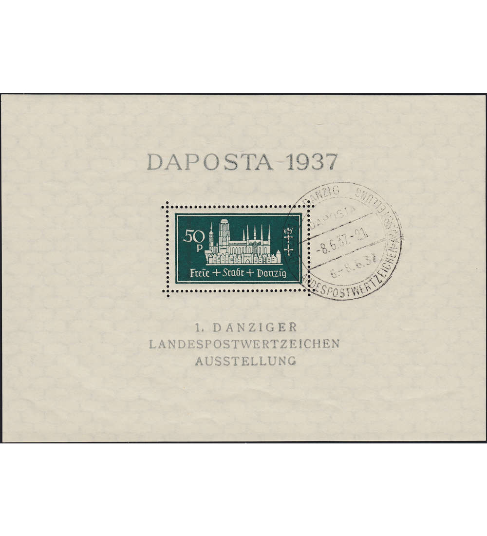 Danzig Block 1b I gestempelt Plattenfehler