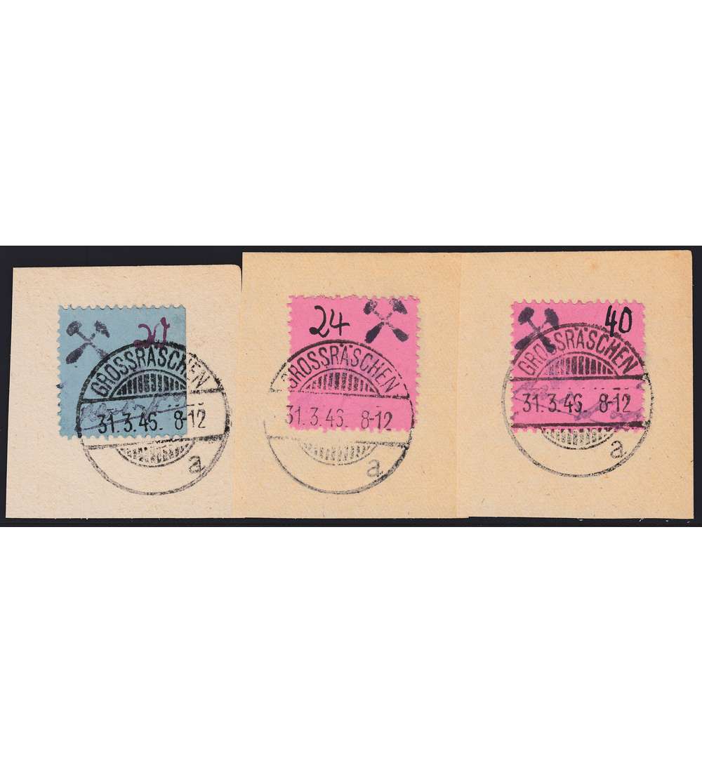 Deutsche Lokalausgabe Grorschen Nr. 8,9+11 gestempelt