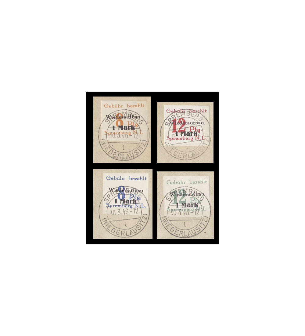 Deutsche Zonen 1945-1949 gestempelt mit Lokalausgabe Spremberg Nr. 19-22B