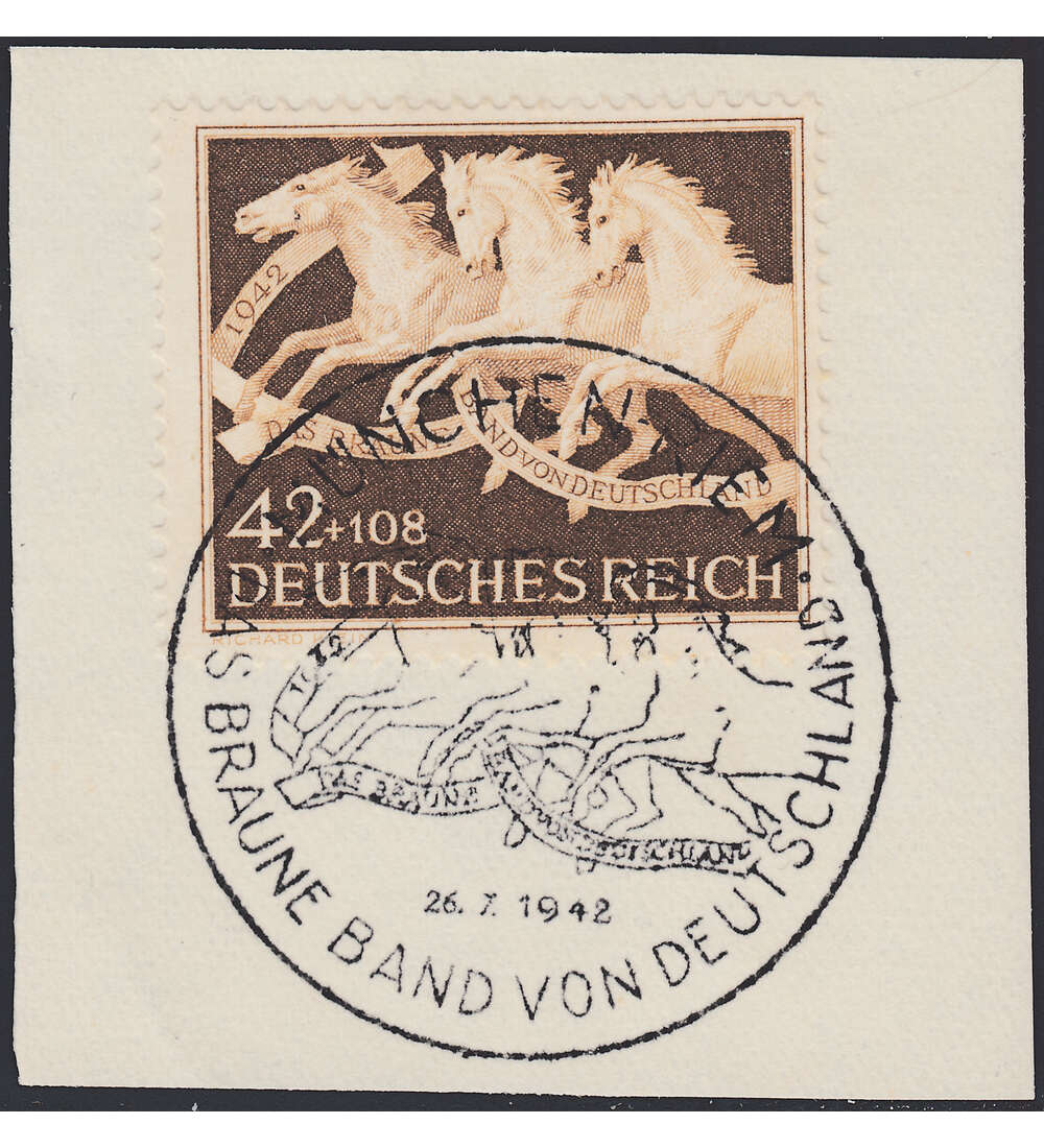 Deutsches Reich Nr. 815 Abschnitt mit Sonderstempel Mnchen Riem 1942