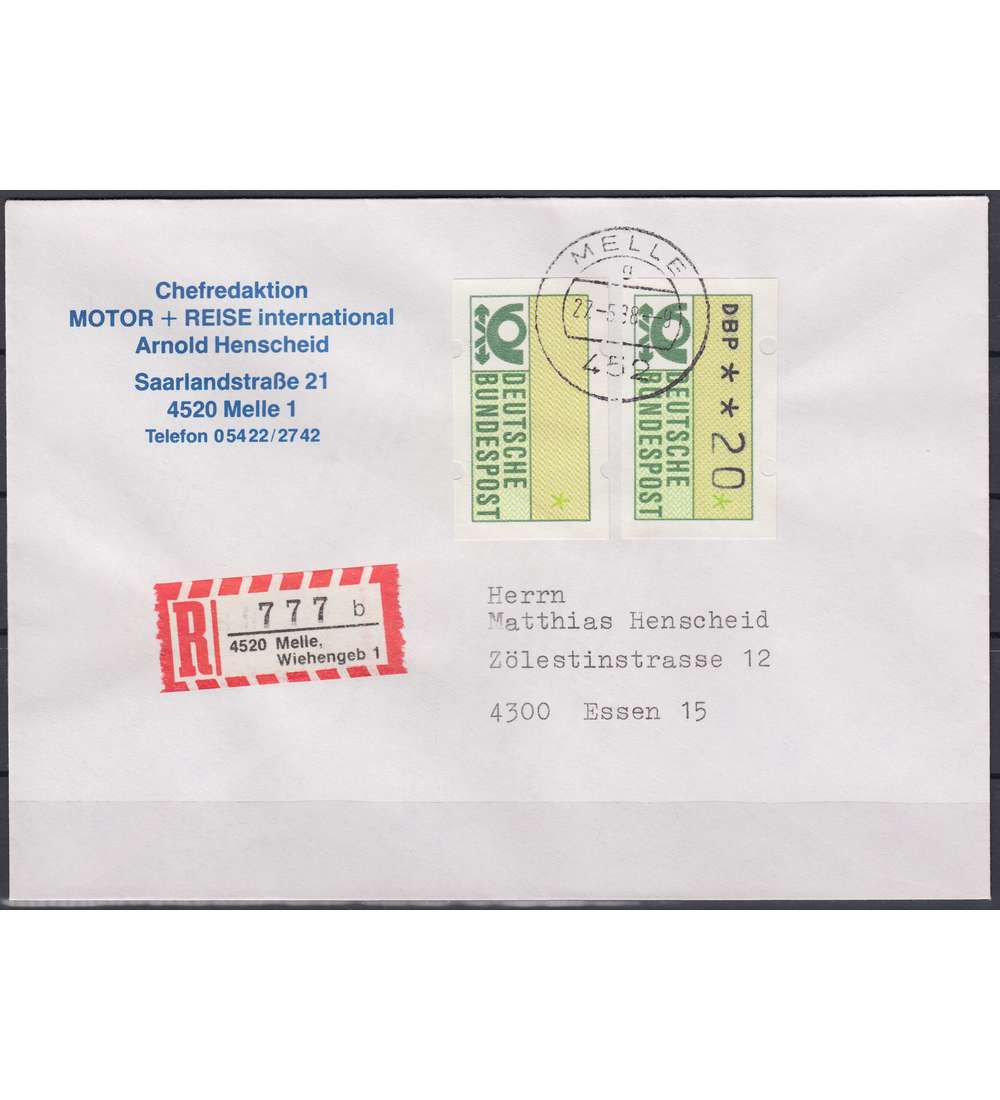   BRD Bund ATM Bedarfsbrief mit Leerfeld