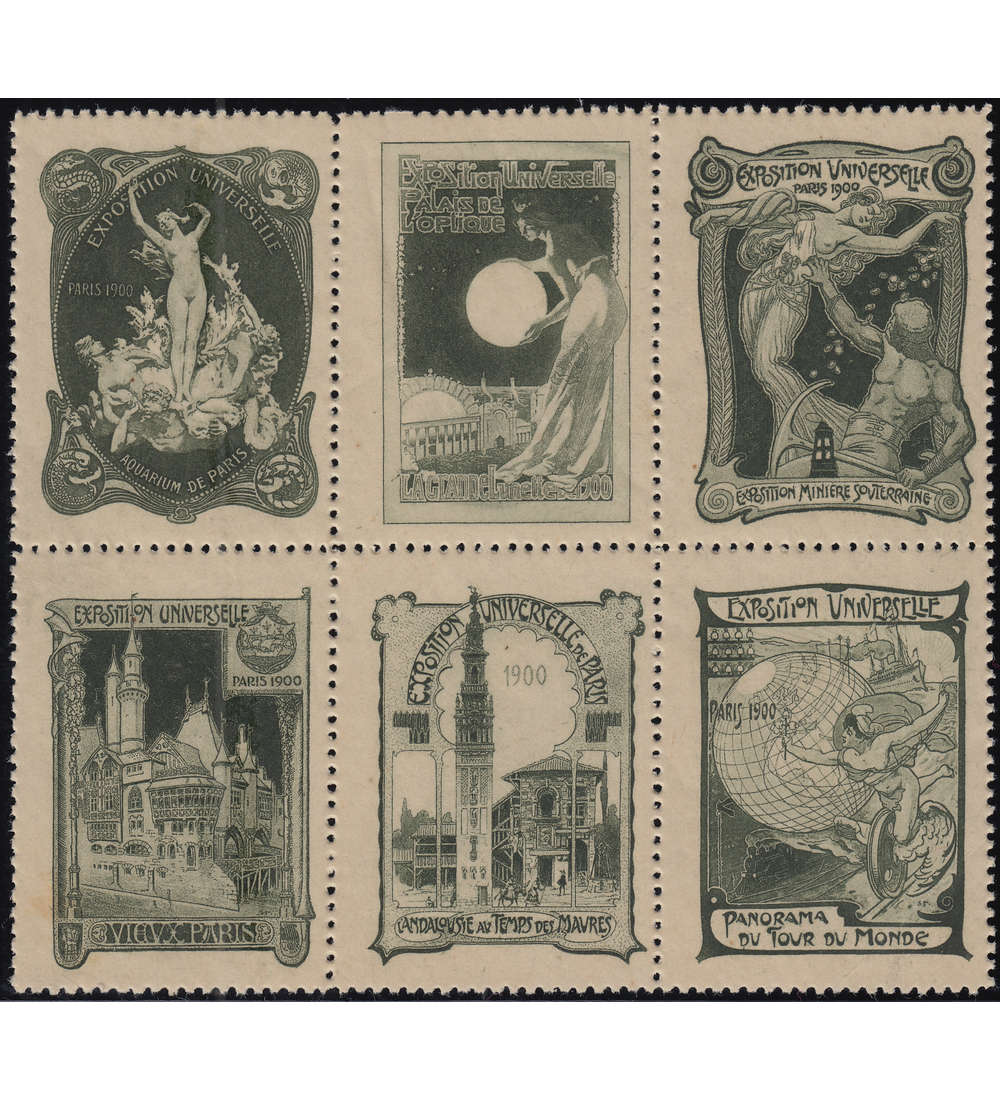   Sondervignette gr�n Weltausstellung Paris 1900