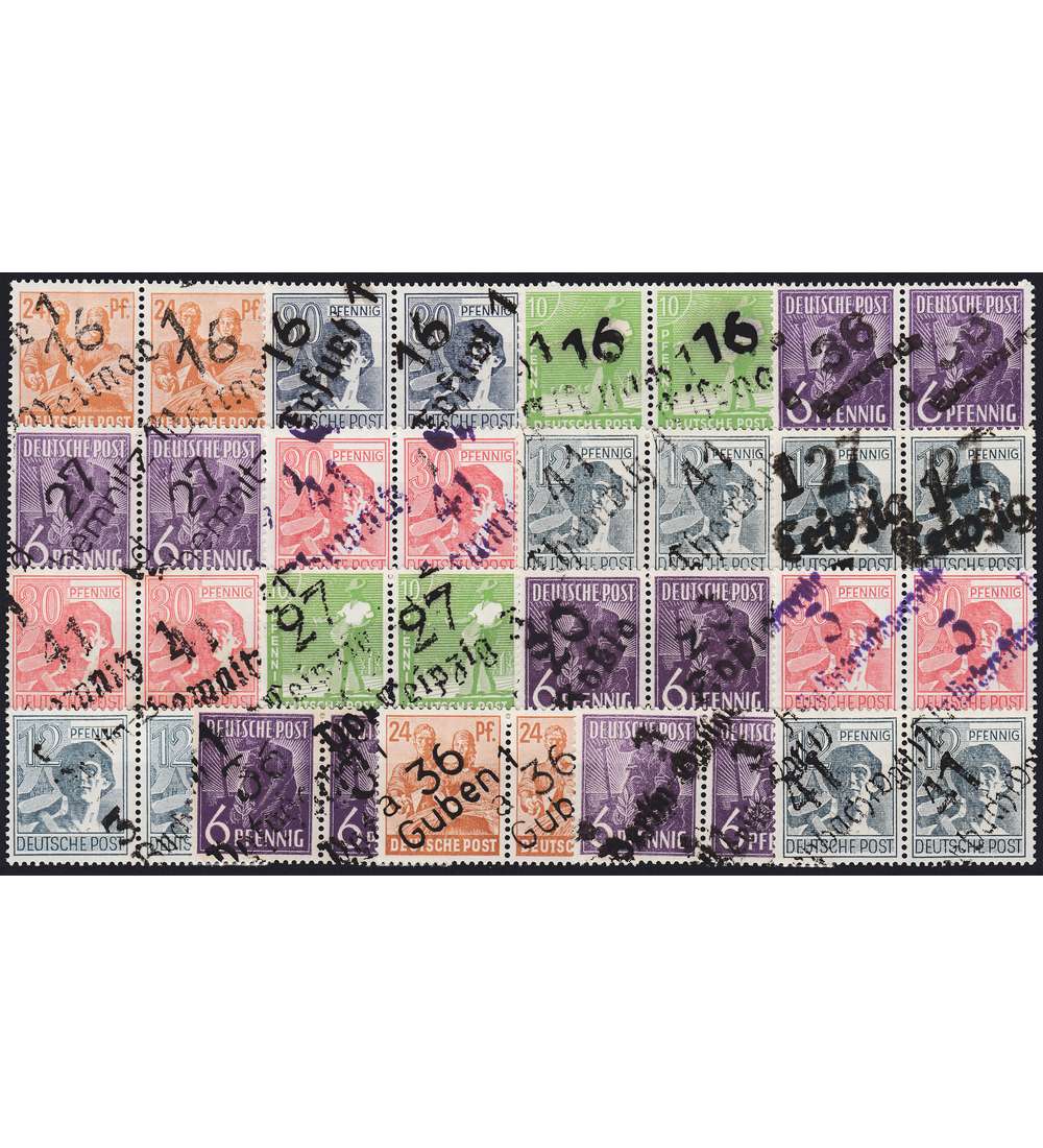   SBZ Handstempelaufdrucke 17 Paare postfrisch geprft
