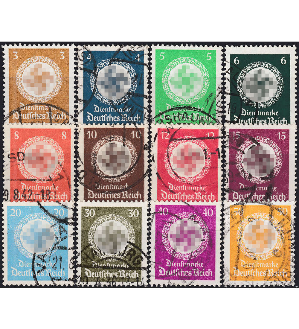 Deutsches Reich Dienstmarken Nr. D 132 - D 143 gestempelt