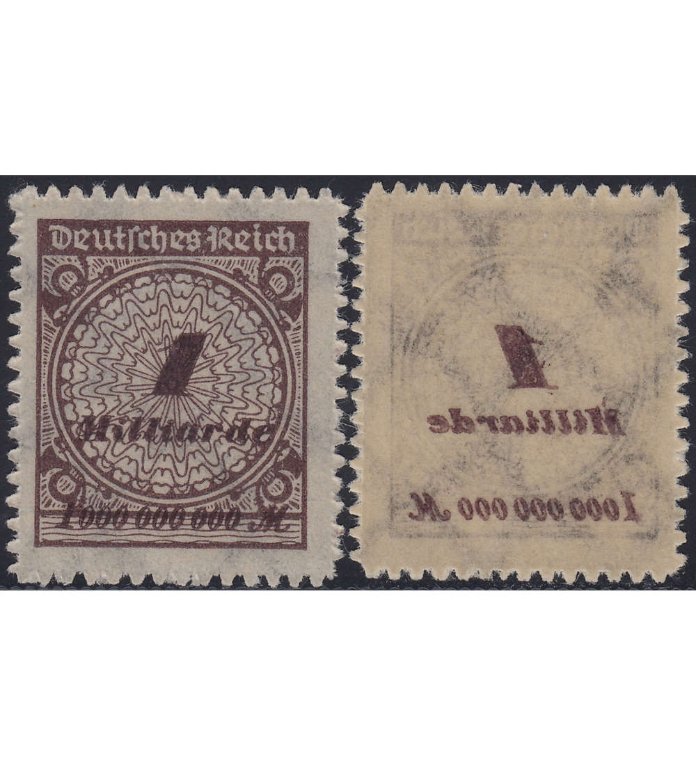 Deutsches Reich - Aufdrucke 1 Milliarde Mark (Nr. 325 B) Abklatsch auf der Gummierung