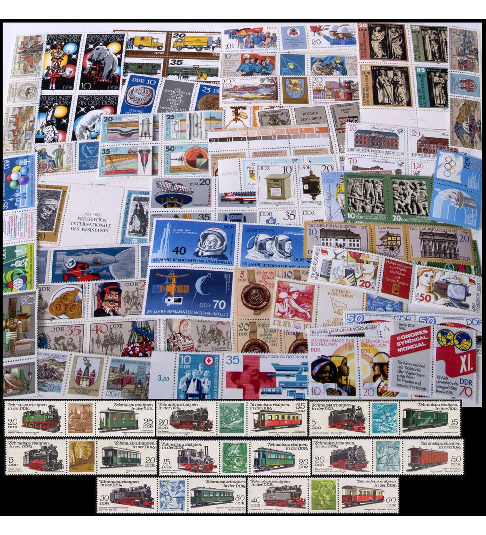 DDR-Zusammendrucke postfrisch Zusammenstellung von fast 60 ZDs dabei auch alle Eisenbahn