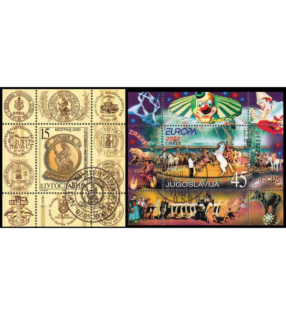 Jugolawien gestempelte Blocks dabei auch Block 49 und 53