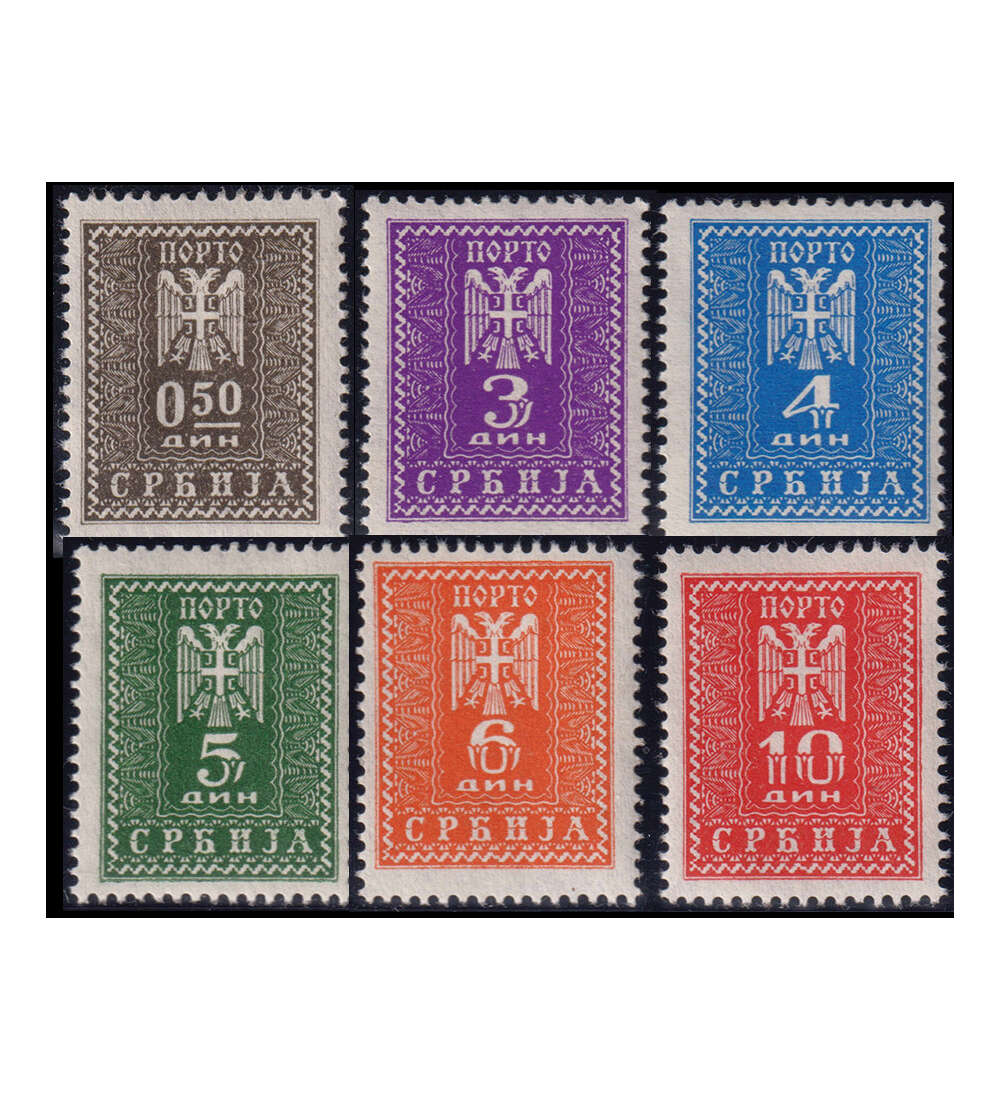 Serbien-Portomarken Nr. 16-21 postfrisch serbischer Doppeladler