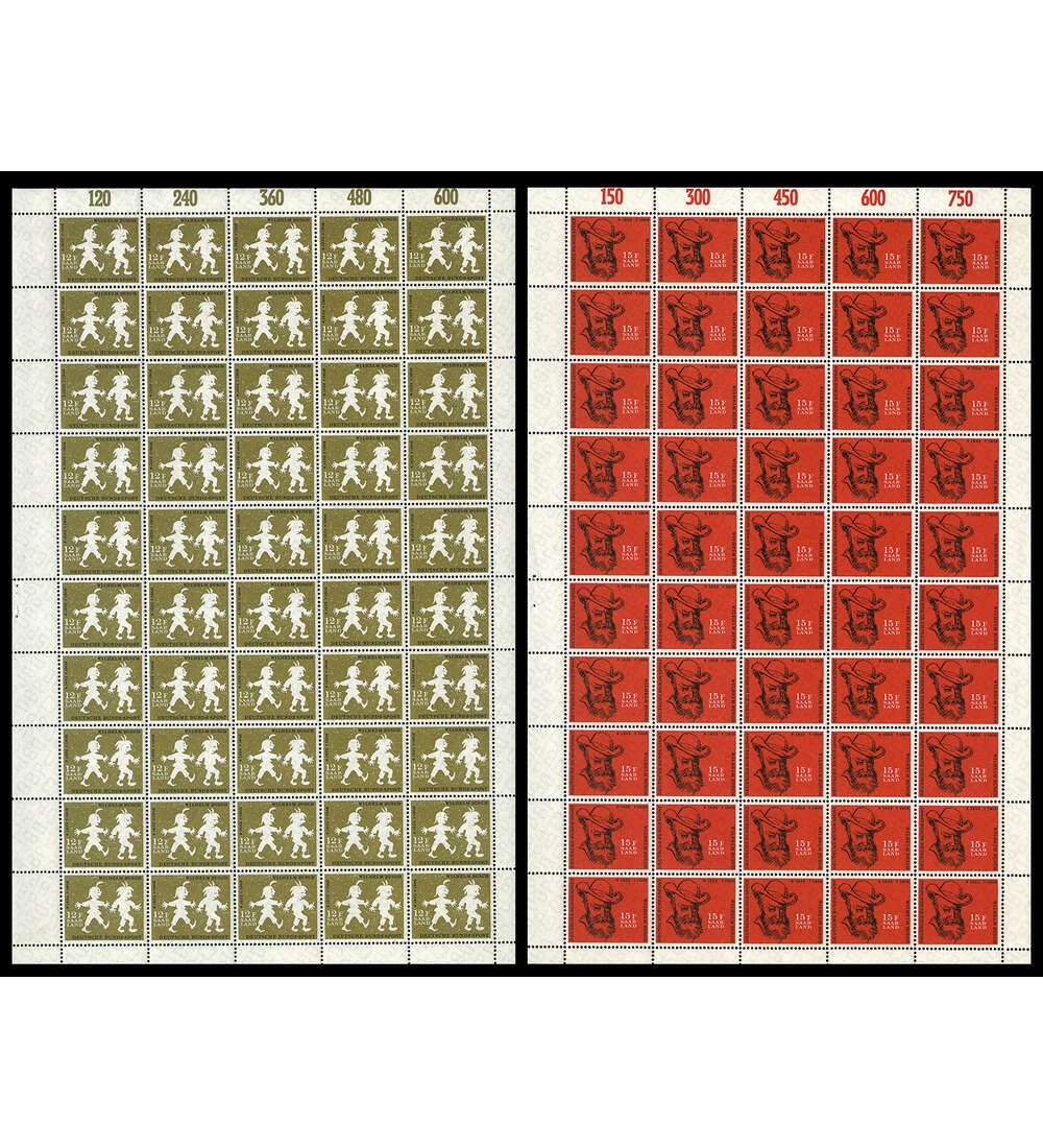 Saar - Originalbogen Nr. 429-430 postfrisch Wilhelm Busch