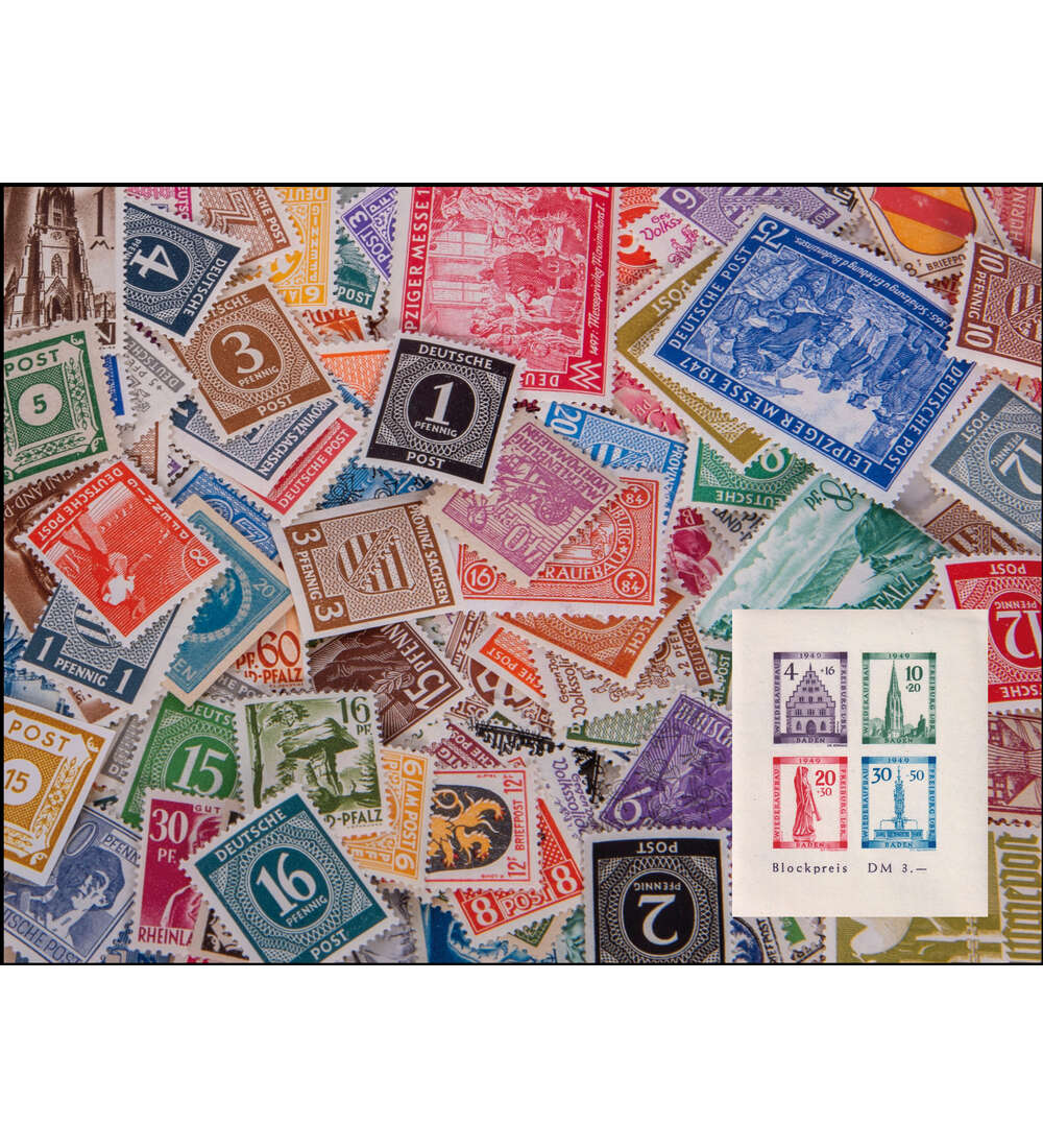 Deutschland-Nachkriegsausgaben 1945-1949 mit Baden Block 1 B postfrisch