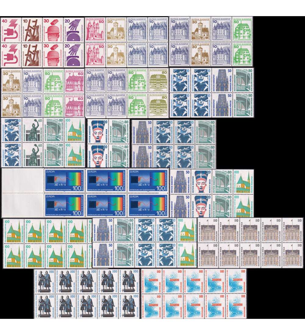 BRD-Heftchenbltter postfrisch von Nr. 25 bis Nr. 43 ohne Nr. 37, 41 und 42