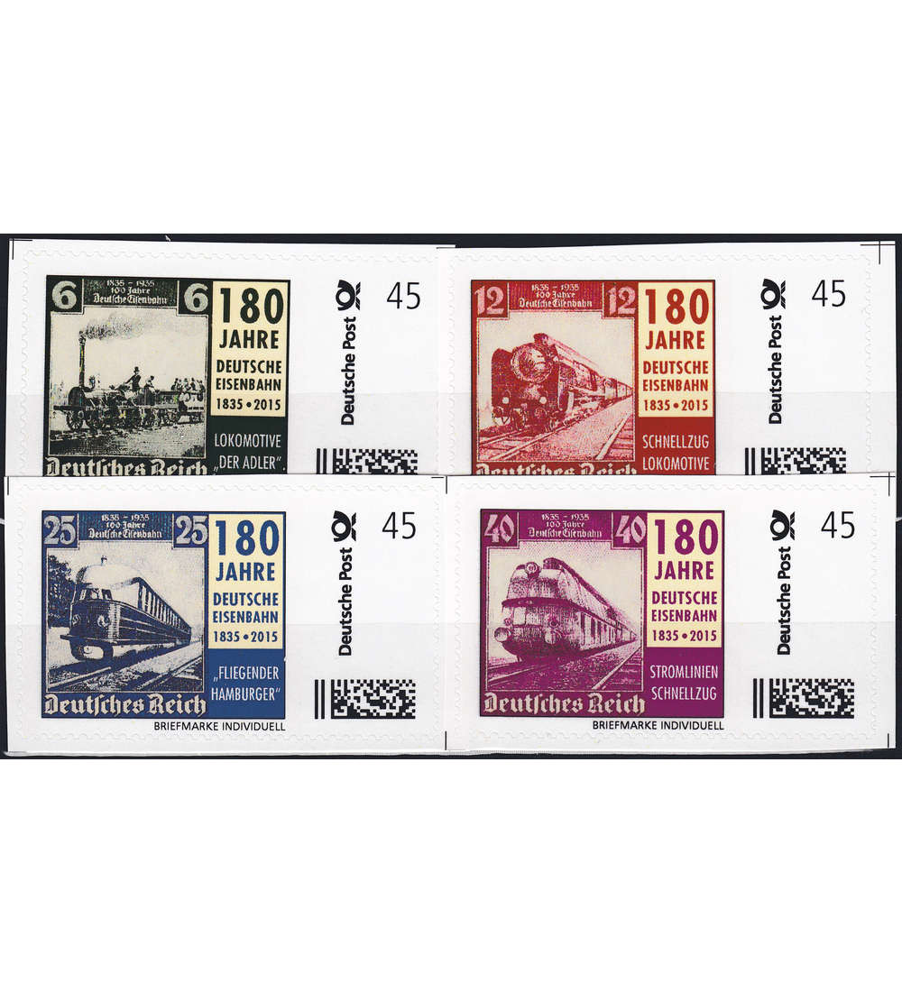 BRD 180 Jahre Deutsche Eisenbahn 4x 45 Cent postfrisch **