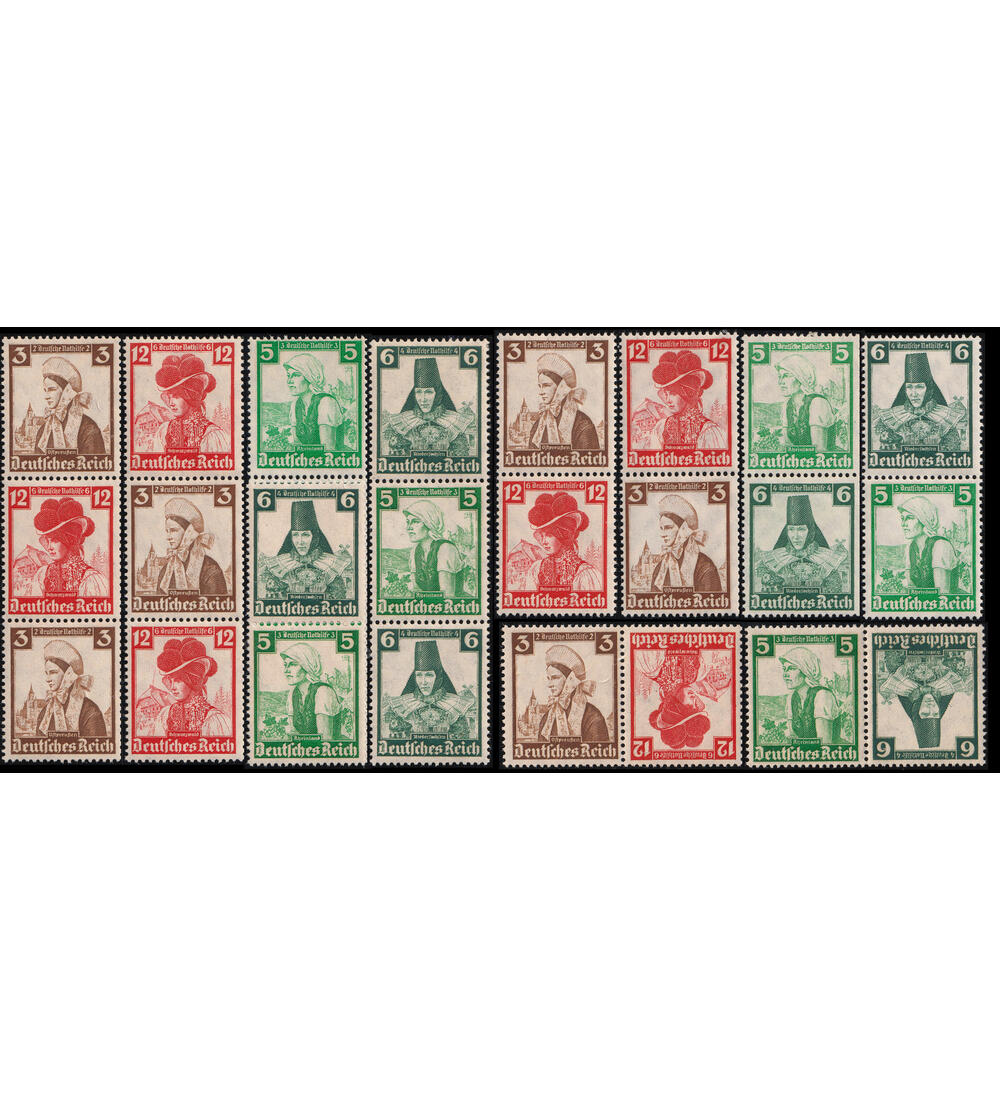 Deutsches Reich Zusammendrucke       K25-26,S231-238 postfrisch     Trachten 1935