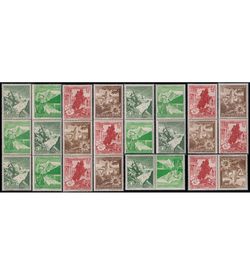 Deutsches Reich Zusammendrucke       K33-34,S245-252 postfrisch     Ostmark 1938