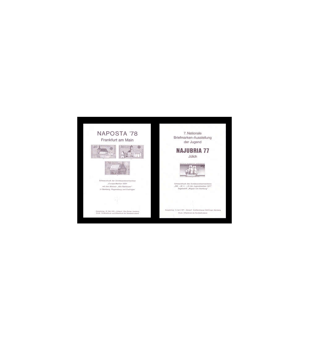 BRD Bund  2 Schwarzdrucke