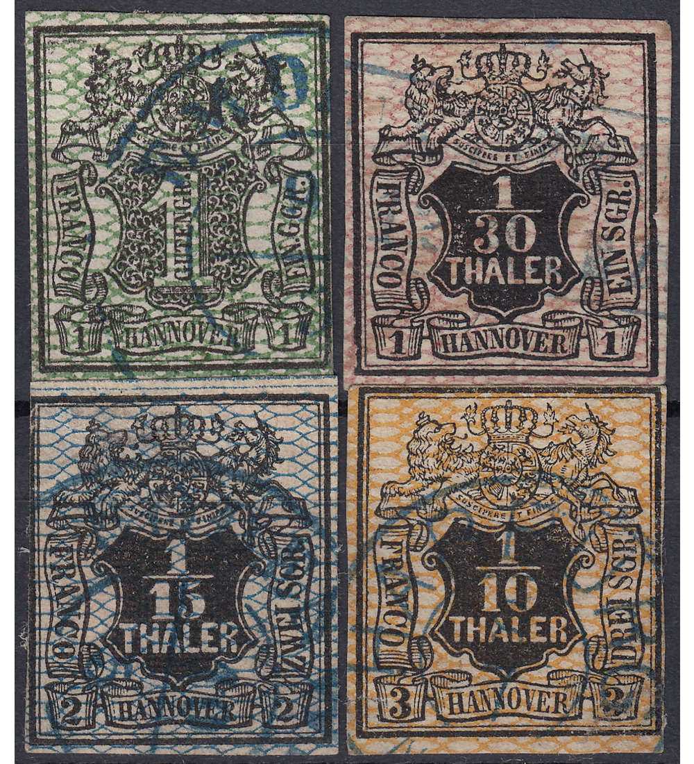 Hannover Nr. 9-12 gestempelt
