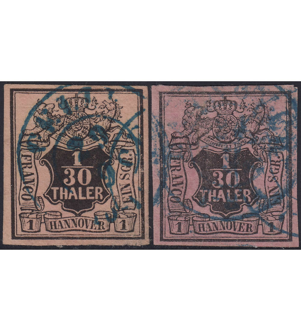Hannover Nr. 3a+b gestempelt
