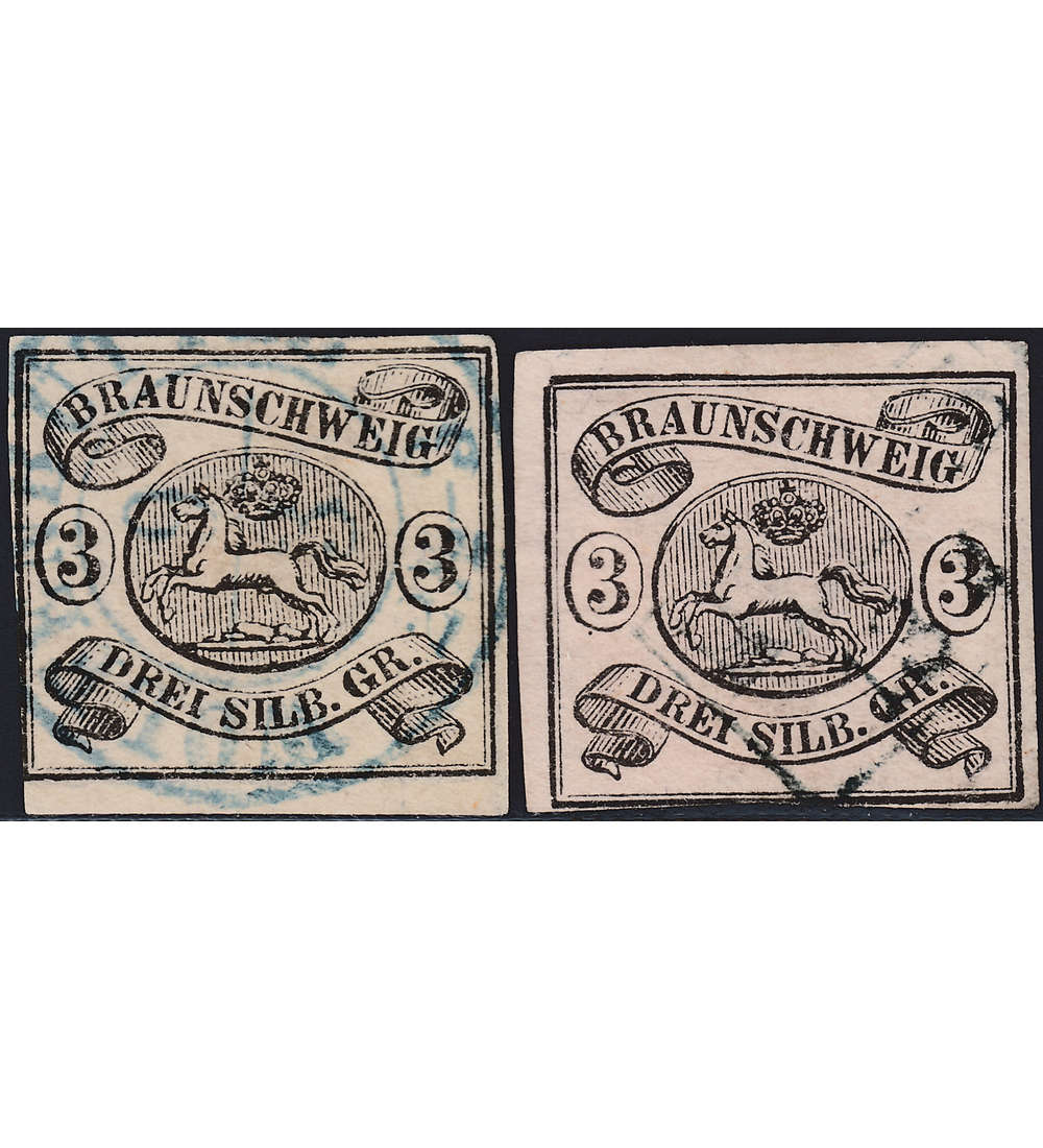 Braunschweig Nr. 8a+b gestempelt