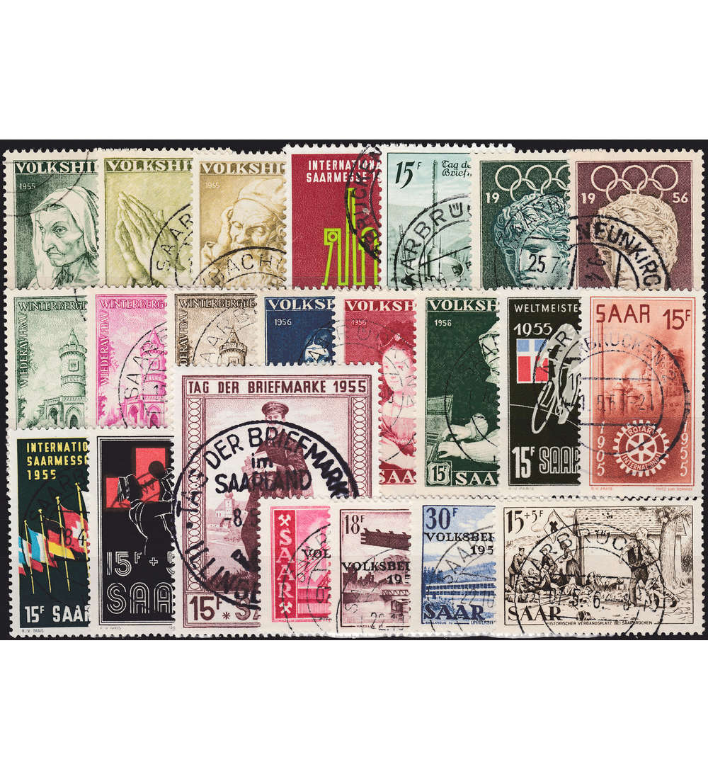 Saar Nr. 357-378 gestempelt