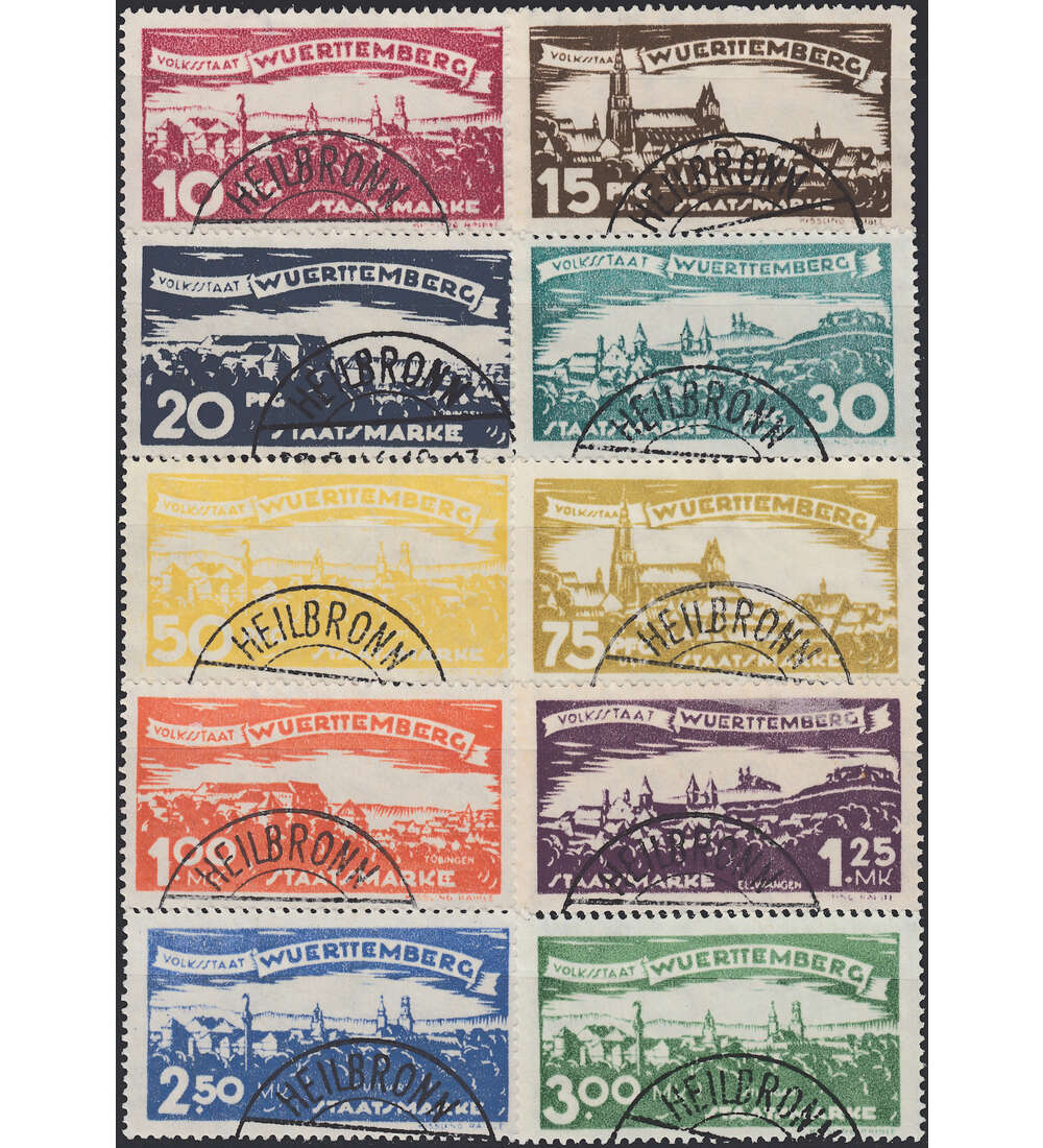 W�rttemberg Nr. 272-281 gestempelt