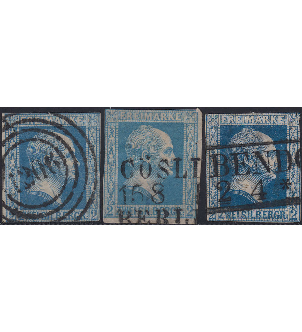 Preuen Nr. 7a,7b+7c gestempelt