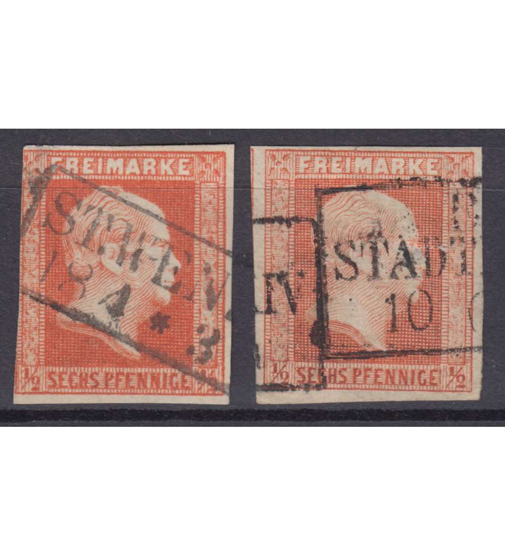 Preuen Nr. 13a+13b gestempelt
