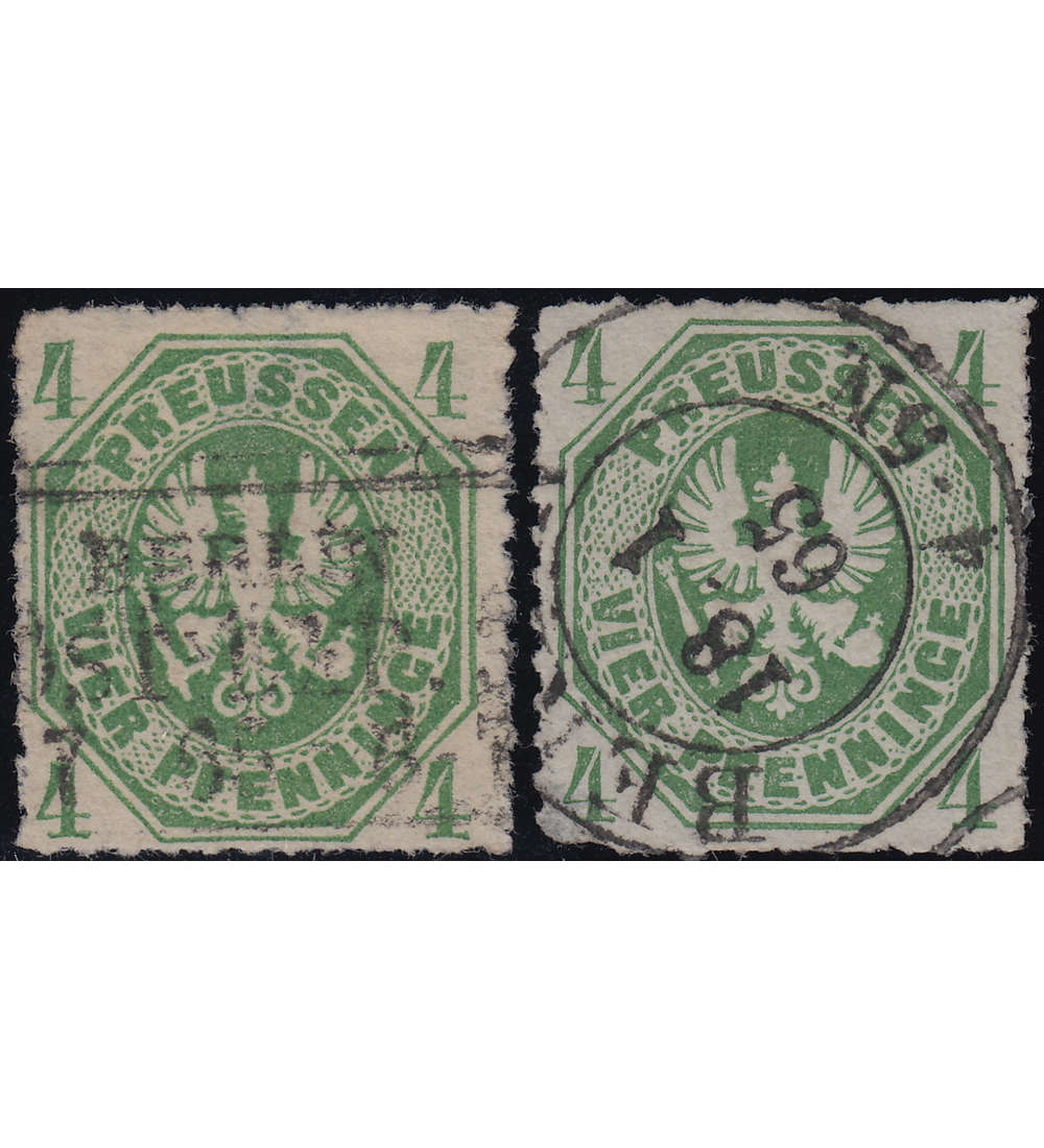 Preuen Nr. 14a+14b gestempelt