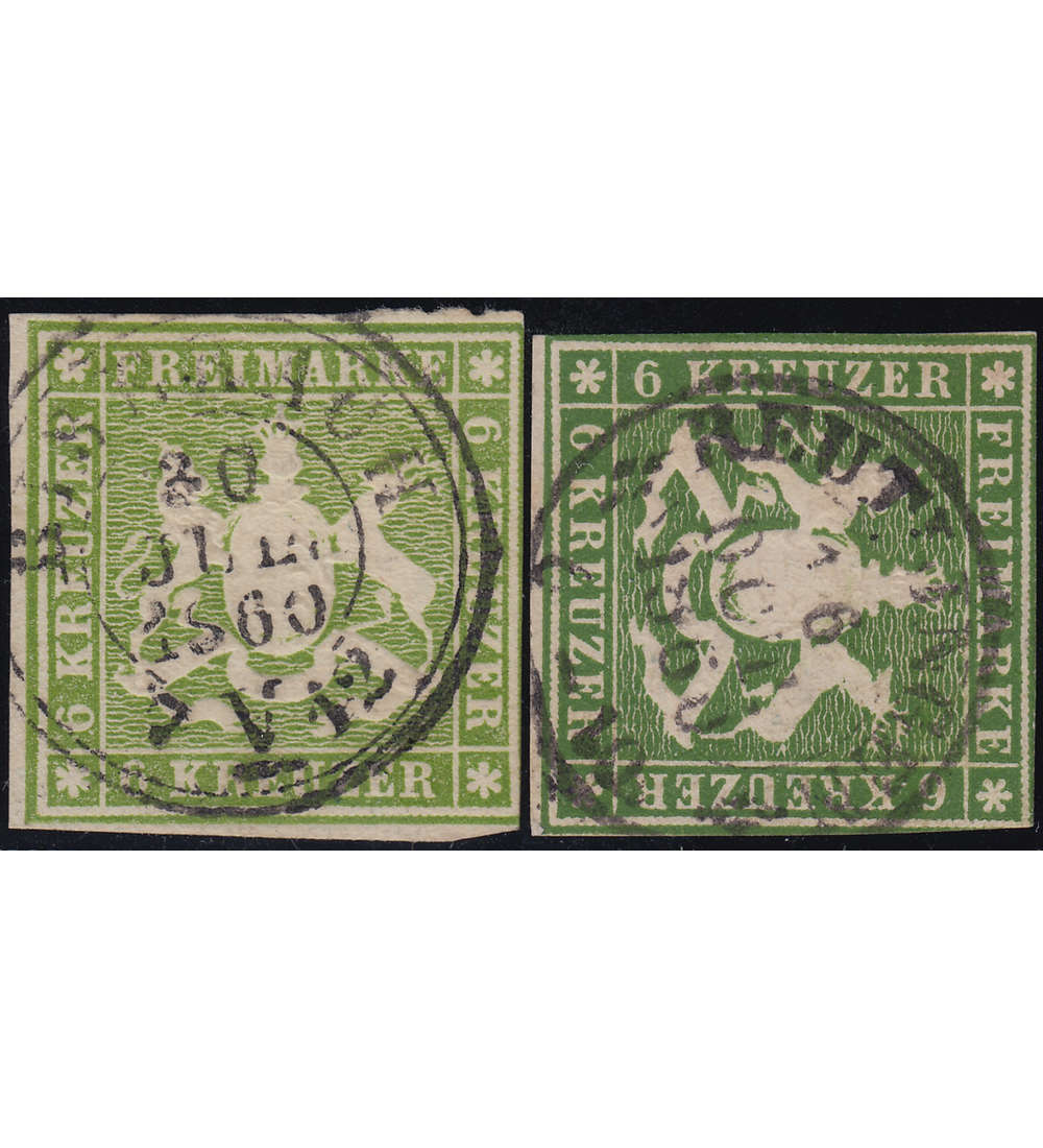 Wrttemberg Nr. 13a+b gestempelt