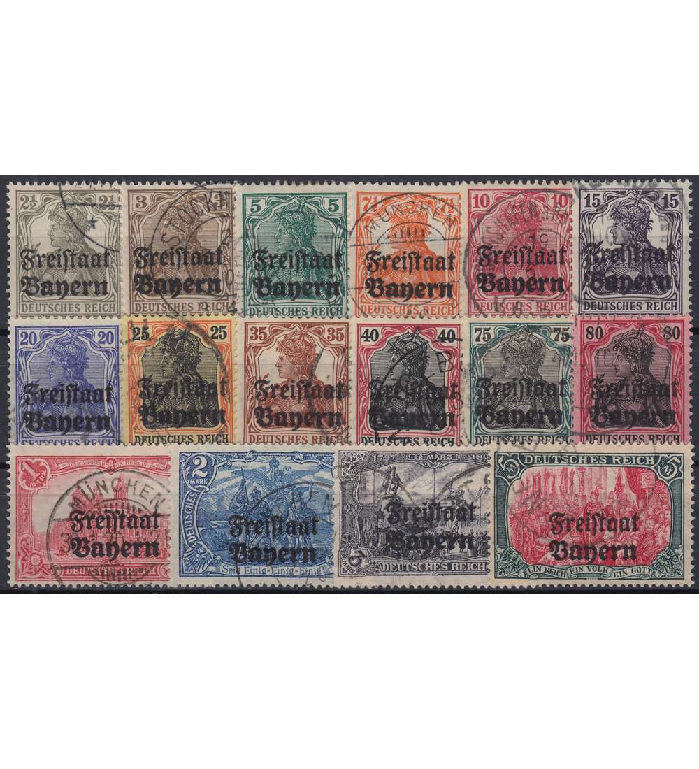 Bayern Nr. 136-151 gestempelt