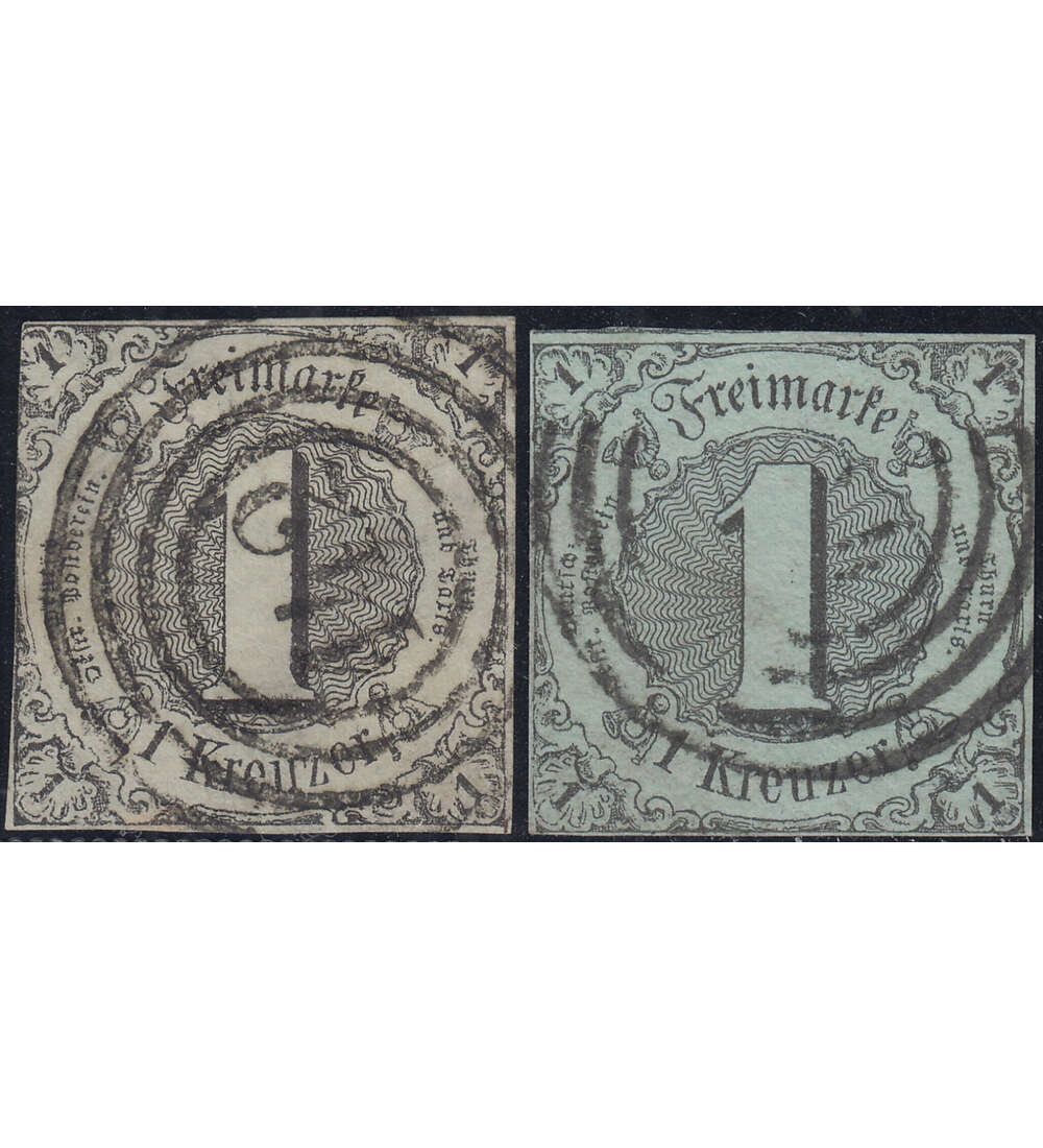 Thurn und Taxis Nr. 7 a+b gestempelt