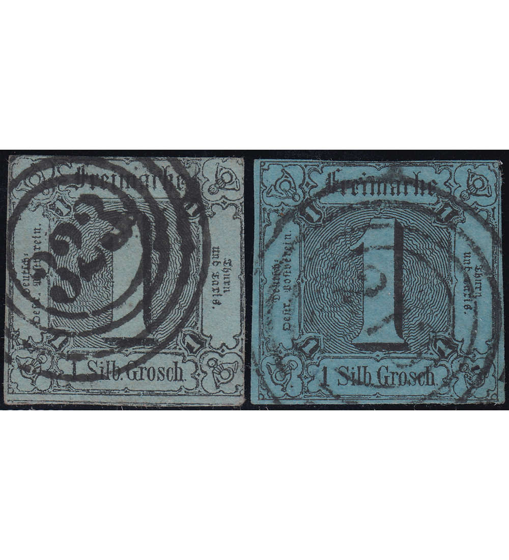 Thurn und Taxis Nr. 11a+b gestempelt