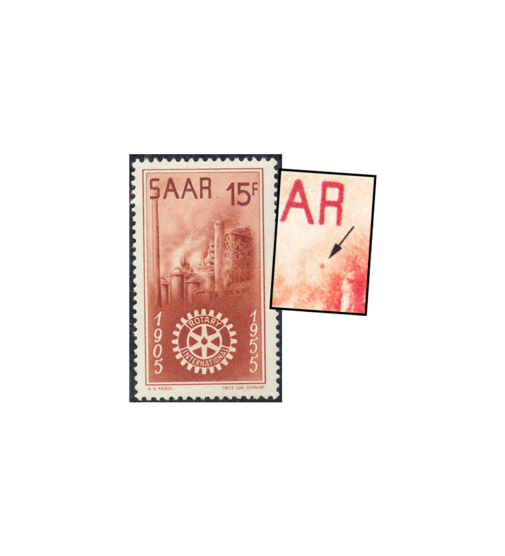 Saar Nr. 358 III postfrisch ** Plattenfehler