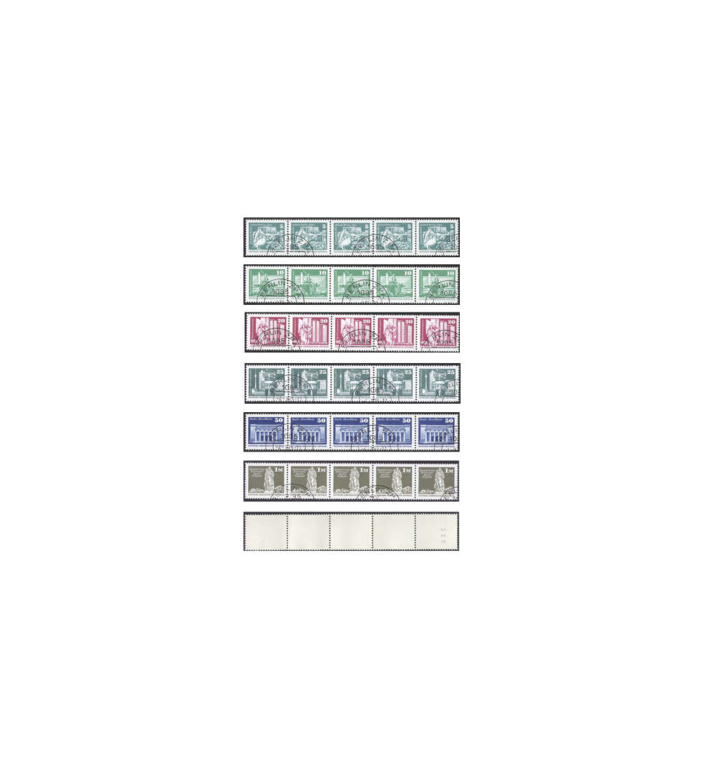 DDR 5er-Rollenstreifen gestemp Kleine Bauten komplett