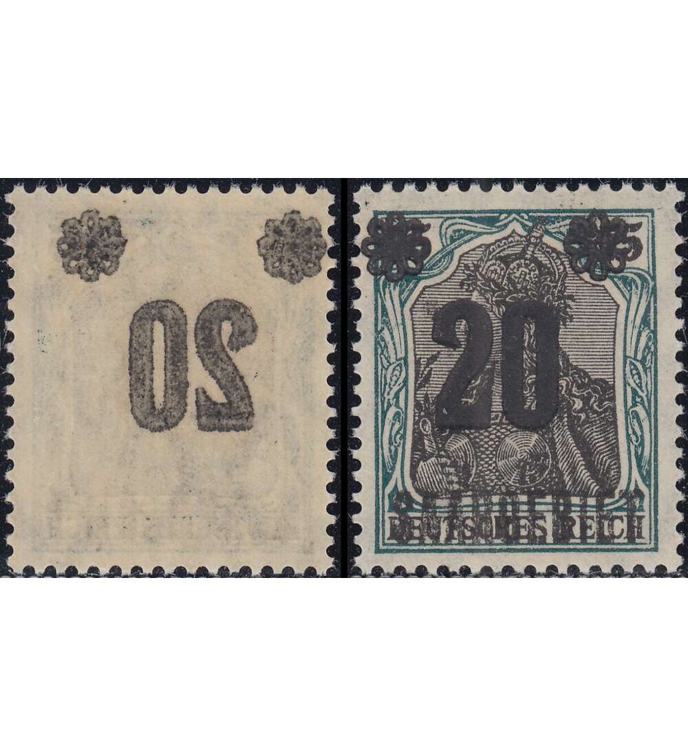 Saar Nr. 50 postfrisch mit rckseitigem Abklatsch des Aufdrucks