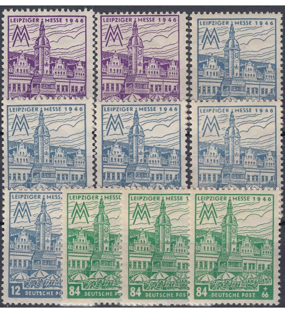 SBZ Nr. 162-165AY postfrisch ** 10 Plattenfehler