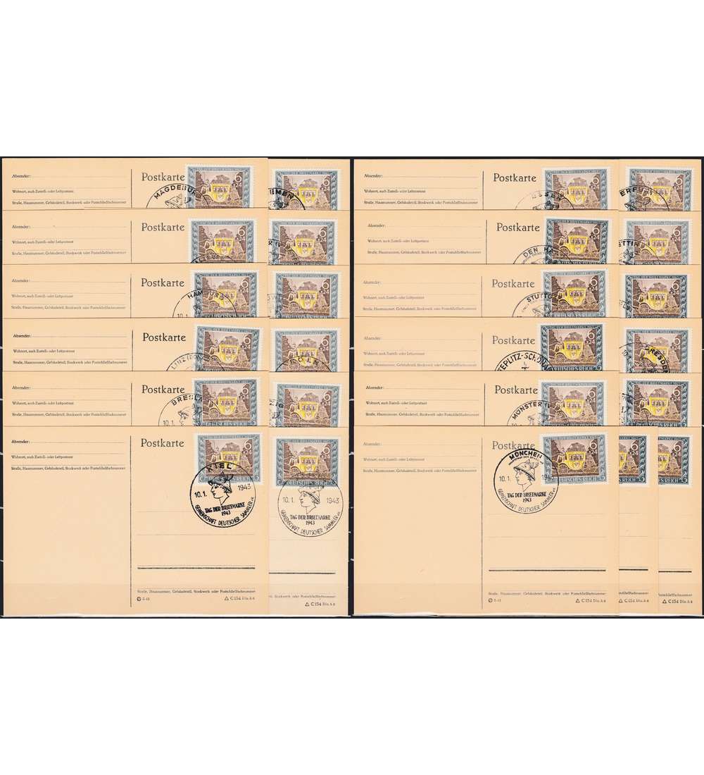 Deutsches Reich 25 Ersttagskarten