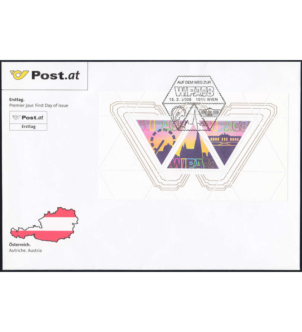sterreich Kollektion mit Block 41 auf Ersttagsbrief