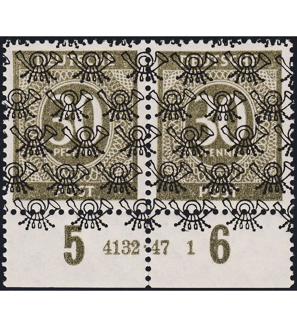 Alliierte Besetzung Nr. 63 II Netzaufdruck - Paar mit Hausauftragsnummer postfrisch