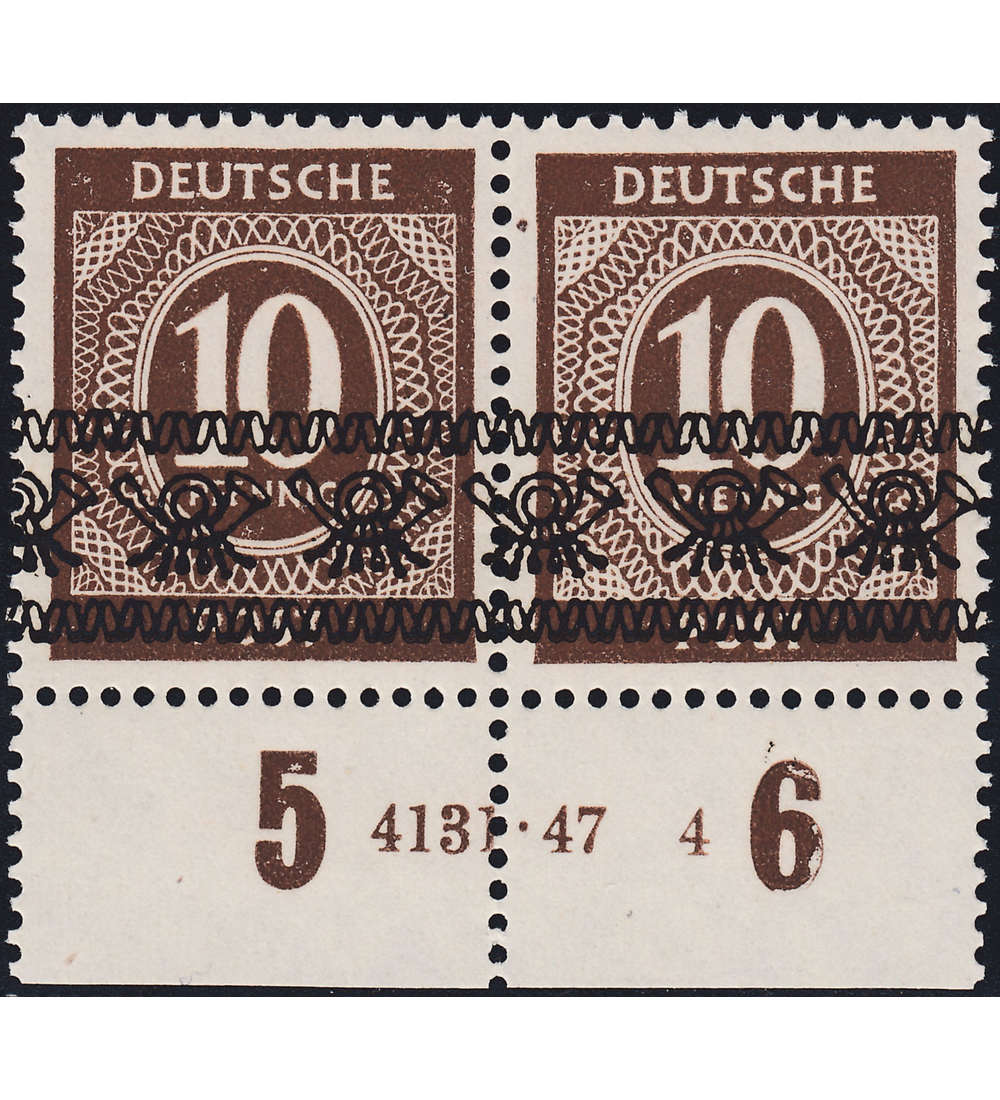 Alliierte Besetzung Nr. 54 I Bandaufdruck - Paar mit Hausauftragsnummer postfrisch