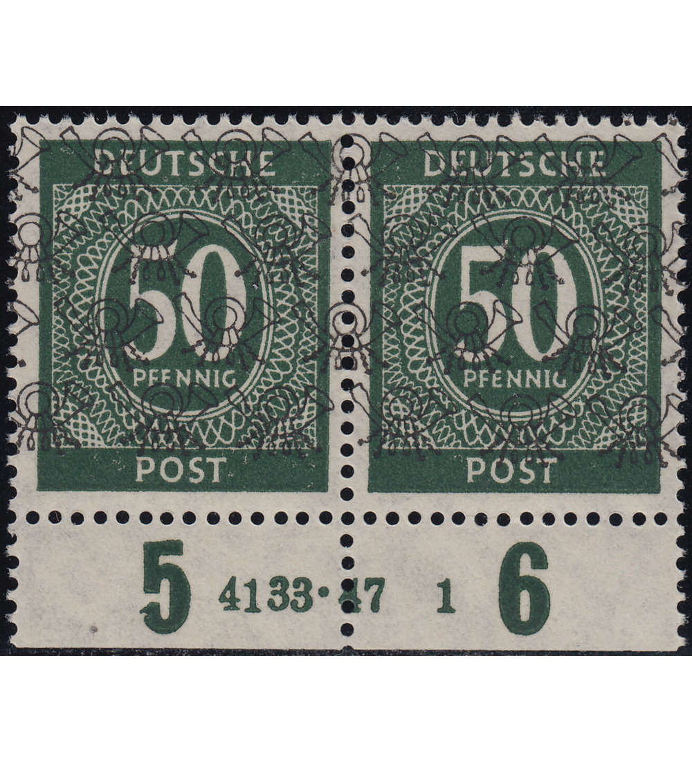 Alliierte Besetzung Nr. 66 II Netzaufdruck - Paar mit Hausauftragsnummer postfrisch