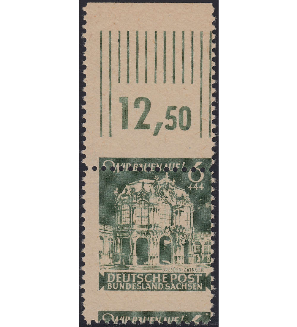 SBZ Wiederaufbau 1946 Nr. 64 OR postfrisch als markante Verzhnung