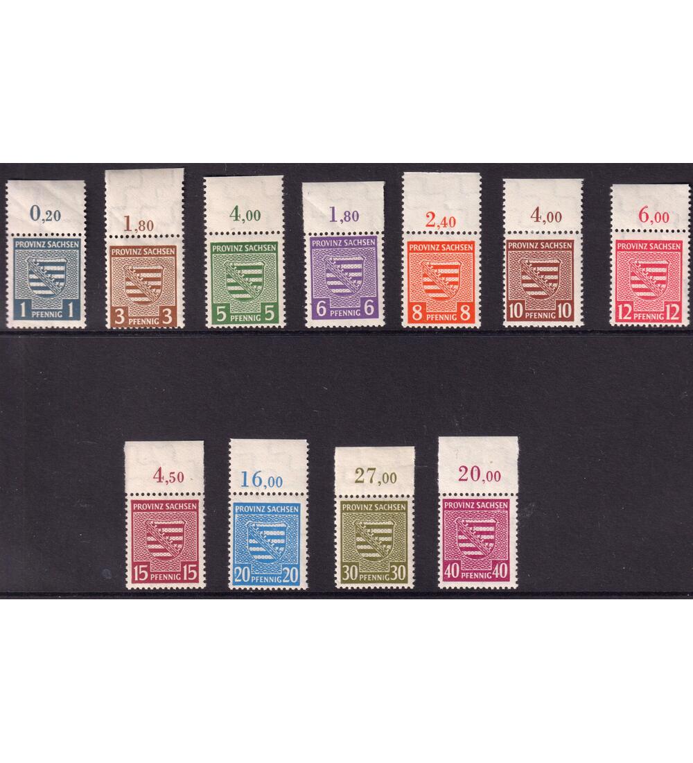 SBZ Provinzwappen 1945 Nr. 73-84 Y postfrisch vom Oberrand