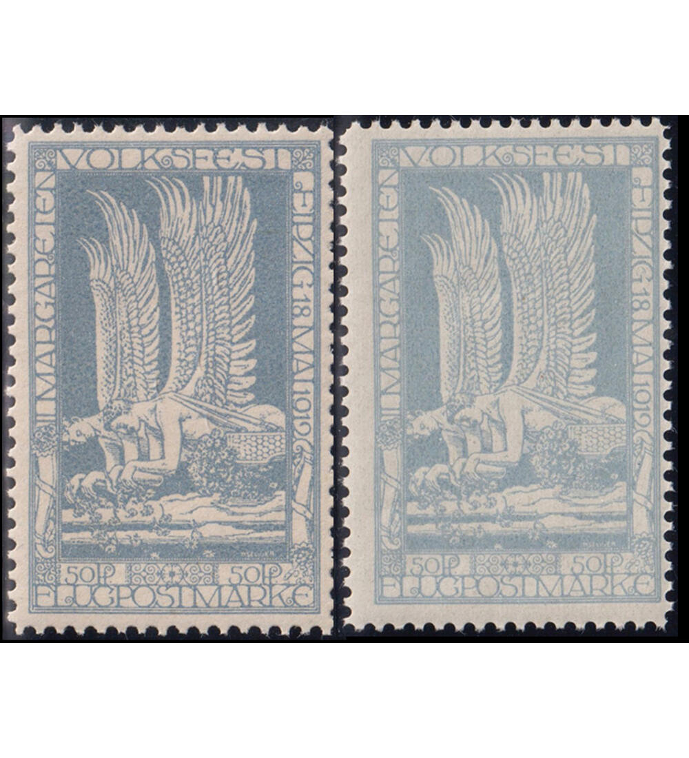 Dt. Reich Halbamtl. Flugpost Nr. 4 a + b Margareten - Volksfest 1912