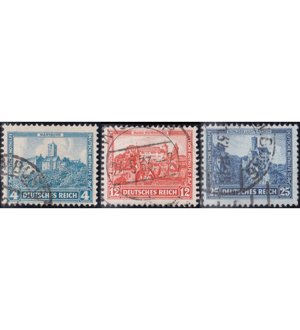 Dt. Reich - Nothilfe 1932 Nr. 474, 476 u. 477 gestempelt Burgen und Schlsser